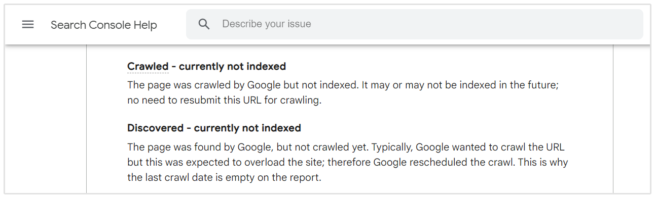 Google Arama Konsolu İndeksleme Sorunları